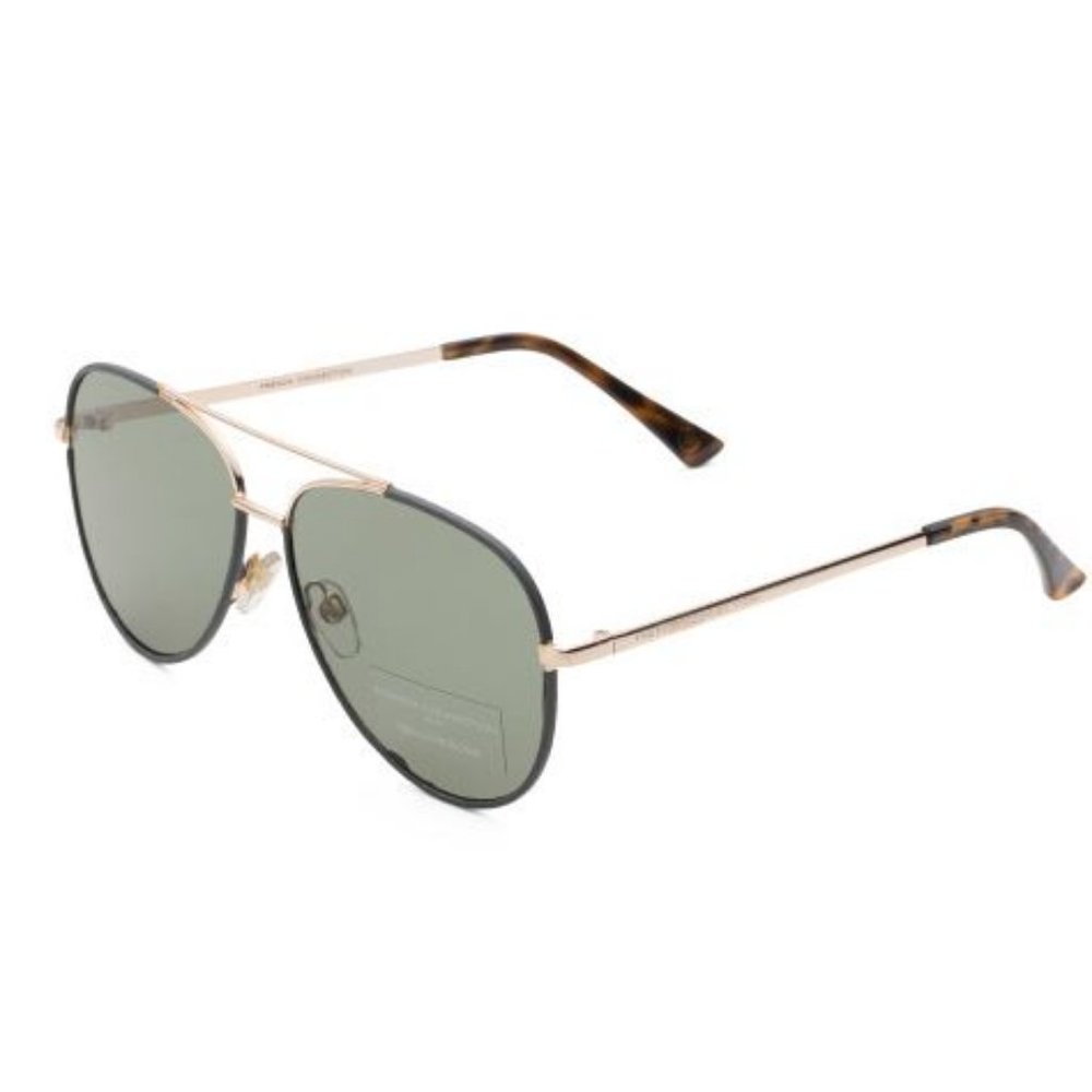 French Connection Black Tortoise Shell Oversized Aviator Sunglasses